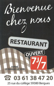 Bienvenue chez Nous Restaurant Bergues
